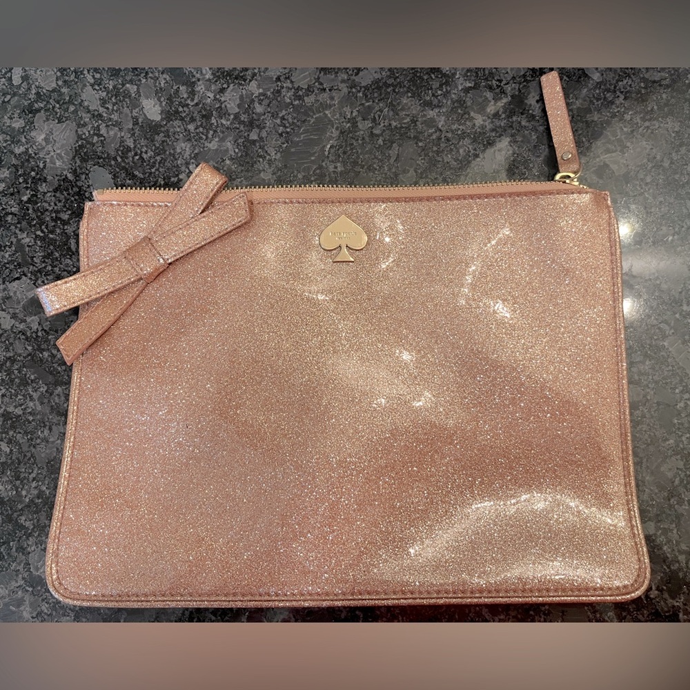 Kate Spade large flat sparkle clutch